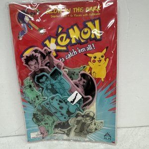 Alpi Pokemon Glow In The Dark Starter Pack 16 Pieces With Adhesive Nintendo 1999
